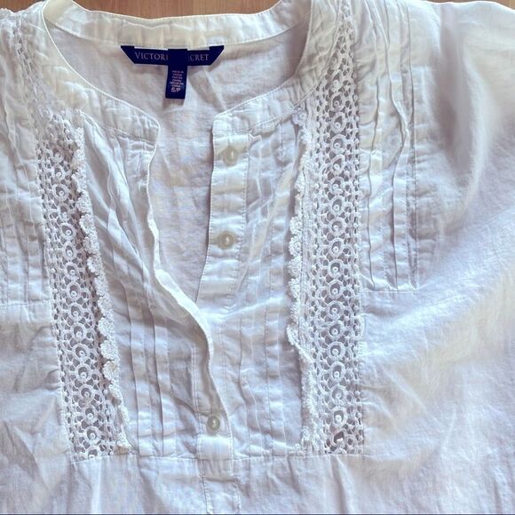 Victoria’s Secret White Lace Embroidered Blouse Sz Small Petite - Picture 4 of 8